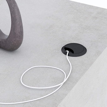 Mobili Fiver, Evolution Dining Table 47.2 x 23.6 in, with Wireless Charger, Concrete Effect, Grey with One Leg, Made in Italy