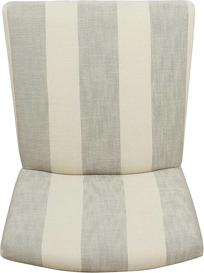 HomePop Parsons Classic Upholstered High Back Curved Top Barstool, 24-inch, Grey Stripe