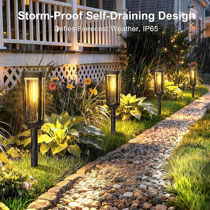 Solar Pathway Lights Outdoor,12 Pack Warm Garden Lights Solar Powered Waterproof IP65,Auto On/Off Outdoor Light for Lawn Patio Walkway Driveway Decor Landscape Lighting