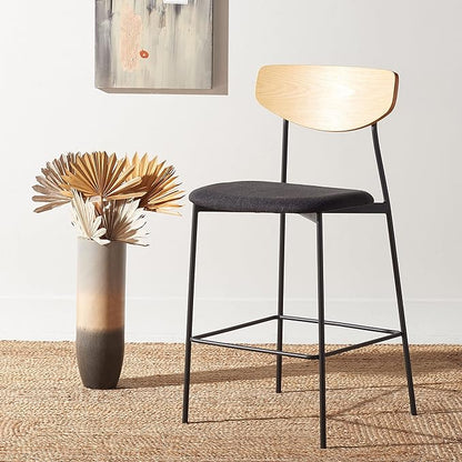 SAFAVIEH Home Collection Ryker Oak/Black 26-inch Counter Stool (Fully Assembled)