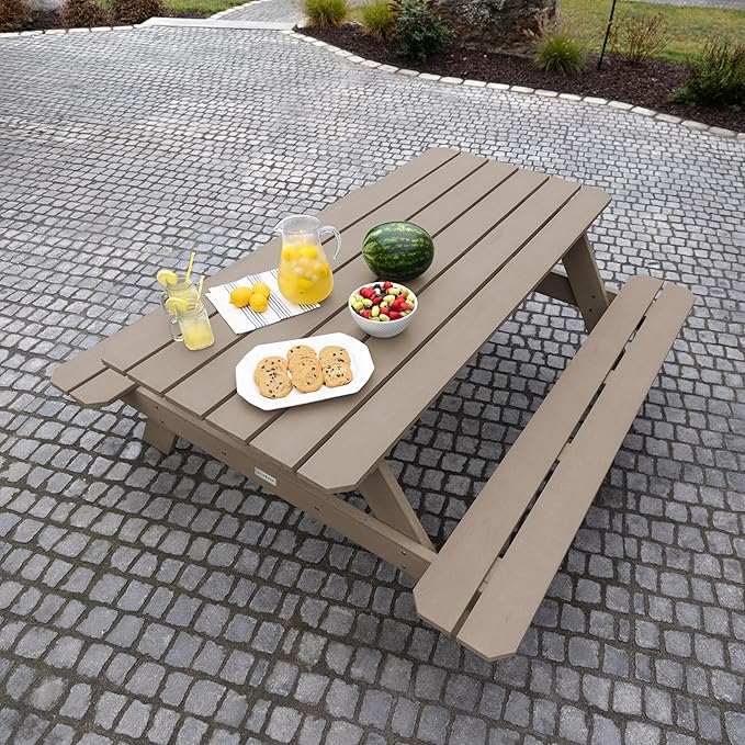 Highwood Hometown Picnic Table, 6 Foot, Woodland Brown