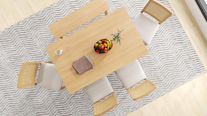 LukeAlon Solid Wood Dining Chairs, Rustic Farmhouse Kitchen Chairs 18" Seat Height, Heavy Duty Log Legs, Natural Wood Stools for Table, Hallway Kitchen Living Room, Log