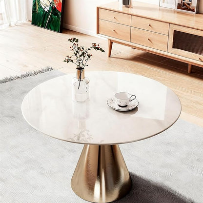 Round Table Top Multiple Sizes - Tempered Glass with Marble Design, Shatter-Resistant & Heatproof Surface Protector, Multipurpose for Dining/Coffee/Patio/End Table DIY Replacement (Gray, 24 inch)