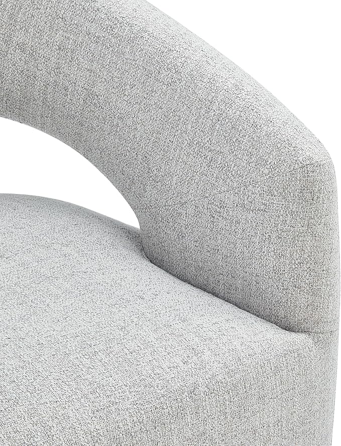 KISLOT Upholstered Dining Chairs with Casters No Assembly Modern Barrel Armchair with Rollers for Diningroom Bedroom Livingroom Reading Room,Milk