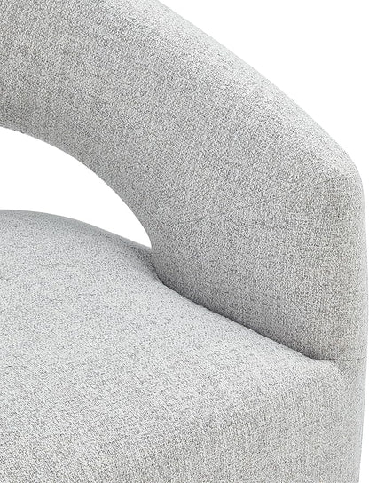 KISLOT Upholstered Dining Chairs with Casters No Assembly Modern Barrel Armchair with Rollers for Diningroom Bedroom Livingroom Reading Room,Milk