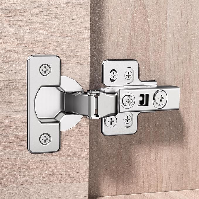 2 Pack Inset Soft Close Cabinet Hinges, Frameless European Kitchen Cabinet Hinges 35mm Cup Clip-On 3D Adjustment Concealed Cabinet Door Hinges Nickel Plated Finish