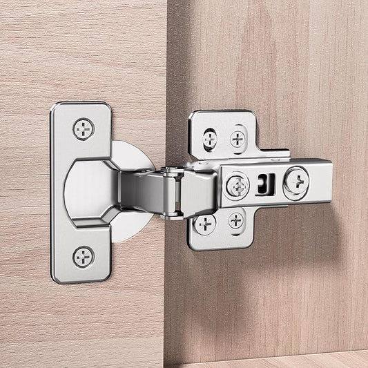 2 Pack Inset Soft Close Cabinet Hinges, Frameless European Kitchen Cabinet Hinges 35mm Cup Clip-On 3D Adjustment Concealed Cabinet Door Hinges Nickel Plated Finish