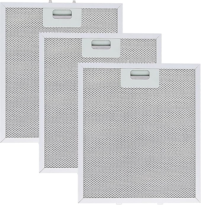 Updated Range Hood Filters 10.5 x 12 Inch W10169961A Compatible with Whirlpool Stove Hood Vent Filter by Wadoy, Replacement 3 Pack 5-Layer Aluminum Mesh Range Hood Filter Metal Slip Joints