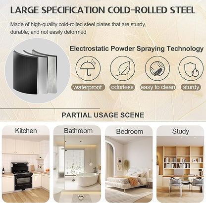 GAIOUS 75.2" Tall Storage Cabinet, Pantry Storage Cabinets with 2 Door and 5 Adjustable Shelves, Black Kitchen Food Cabinet, Metal Utility Cabinets for Kitchen, Dinning Room, Laundry Room