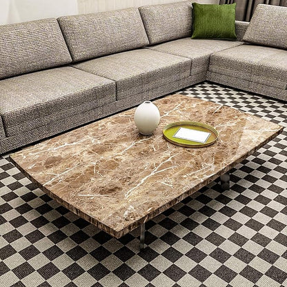 VEELIKE Faux Marble Counter Top Covers Peel and Stick Wallpaper Granite Contact Paper Decorative Kitchen Wall Paper Brown Waterproof Self Adhesive Removable Wallpaper for Cabinet Locker 15.7inx354in