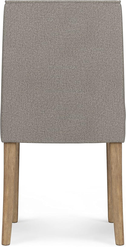 SIMPLIHOME Bartow Kitchen Chairs - Upholstered Solid Hardwood and Woven Polyester Kitchen Chair Set in Taupe, Contemporary Armless Dining Room Seating with Cushioned Seat and Back (Set of 2)