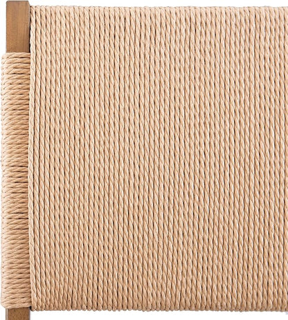 Bennett Natural Folding Chair with Rope Back and Linen Upholstered Seat Set of 2 by Linon