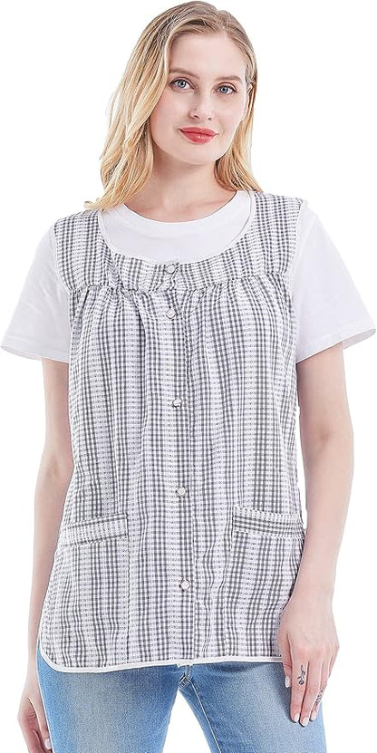 Nanxson Cobbler Aprons for Women with Pockets Smock Apron with Buttons for Cooking Chef Kitchen CF3152