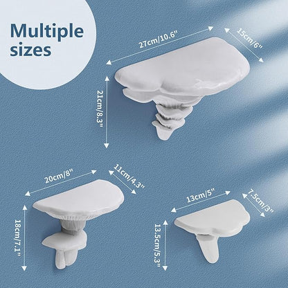 UITWMKTG 3 Pack Mushroom Shelves Floating Shelf Cottage Core Wall Decor Cute Hanging Shelf for Home Living Room Bedroom Kitchen Unique Wall Decor White