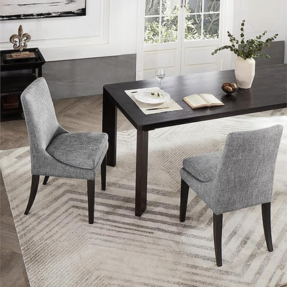 KISLOT Upholstered Dining Chairs Modern Sidechair Performance Fabric High Back Armlesschair for Diningroom Kitchen,Dark Grey,Set of 2(1 Box)