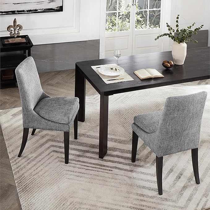 KISLOT Modern Dining Chair Set of 2 Upholstered Performance Fabric Mid Century Comfy Armlesschair for Kitchen Living Room,1 Box