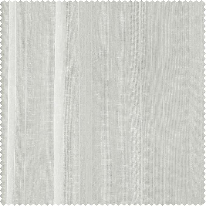 HPD Half Price Drapes Striped Faux Linen Sheer Curtains for Living Room or Bedroom 50 X 96 (1 Panel), Rod Pocket Window Curtains for Bedroom, Bordeaux