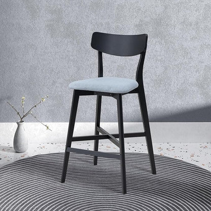 Wooden Chairs Set of 2 Solid Wood Black Modern Soft Upholstered Kitchen Island Chairs Pub Living Room Restaurant Modern Style