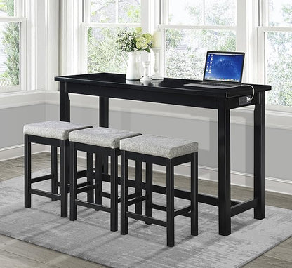 Homelegance 4-Piece Counter Height Dinette Set, Black