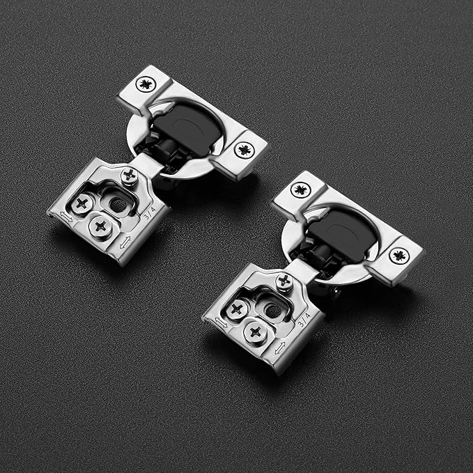 Ravinte 20 Pack 10 Pair 3/4 inch Overlay Soft Close Hidden Door Hinge for Kitchen Cabinet Hardware - Stainless Steel & Satin Nickel