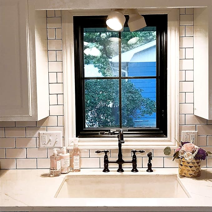 Kingston Brass KS1275TALBS Tudor 8 Inch Center Kitchen Faucet With Brass Sprayer, Oil Rubbed Bronze, 8-3/4 inch in Spout Reach, Oil Rubbed Bronze