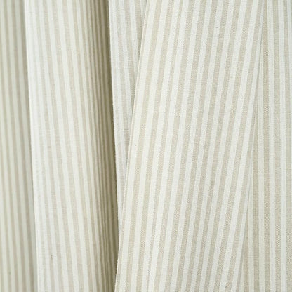 Lush Decor Vintage Stripe Yarn Dyed Cotton Window Curtain Panel Pair, 95" x 40", Neutral (Pack of 4)