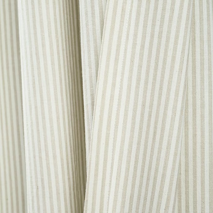 Lush Decor Vintage Stripe Yarn Dyed Cotton Blend Window Curtain Panels Pair, 40" W x 95" L Neutral - Striped Curtains for Living Room - Bedroom Curtains