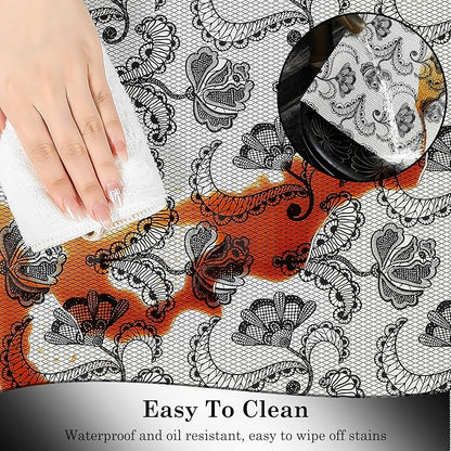Drawer and Shelf Liner, Non-Slip Kitchen Cabinet Liners Non-Adhesive Thick Strong Grip Waterproof Washable Mats Protect Dresser Shelves Cupboard Bathroom Cabinets, Boho: Floral, 18 in X 10 FT