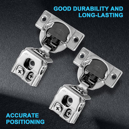 1-1/4 Inch Overlay Soft Close Cabinet Hinges, 50 Pack Slow Soft Close Hinges for Kitchen Cabinets Satin Nickel Hidden Self Closing Kitchen Cabinet Hinges for Cupboard