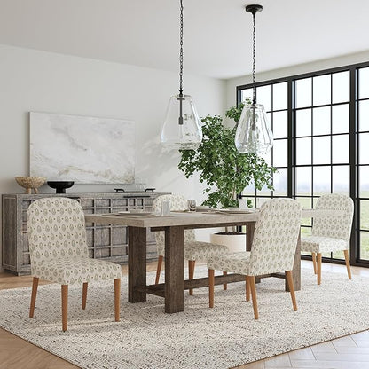 HomePop Rounded Back Upholstered Dining Chair - Sage Paisley Medallion (Single Pack)