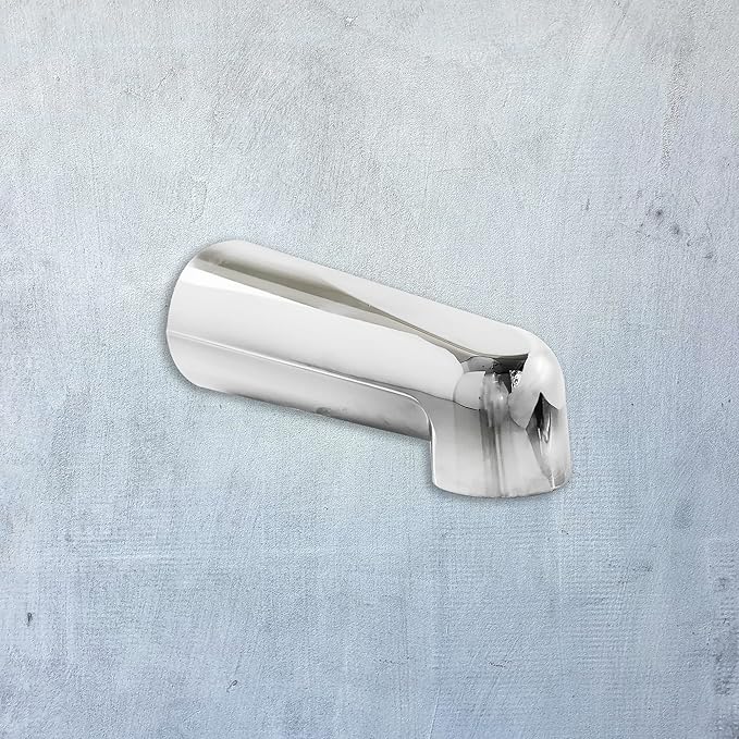 SENTO Silver Universal Heavy Durable Metal Bathroom Tub Spout Without Diverter, Heavy Duty Metal Bathtub Faucet Without Shower Diverter - 7 Inches 1/2" IPS Inside Thread, Polished Chrome
