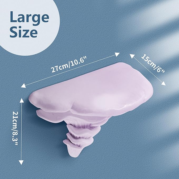 UITWMKTG 1 Pack Large Mushroom Shelves Floating Shelf Cottage Core Wall Decor Cute Hanging Shelf for Home Living Room Bedroom Kitchen Unique Wall Decor Pink