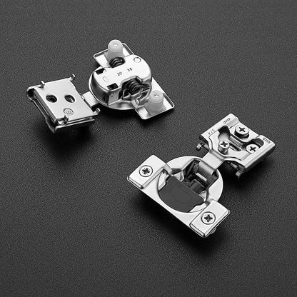 Ravinte 50 Pack 25 Pairs 3/4 inch Overlay Soft Close Hinges for Kitchen Cabinet Hinges Satin Nickel Hidden Hinges Stainless Steel Concealed Hinge self Closing