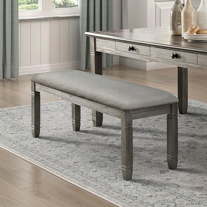 Lexicon Saratoga Dining Bench, Antique Gray