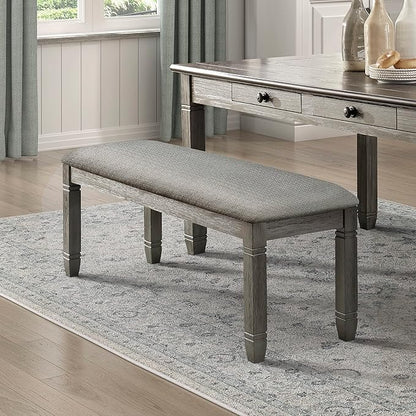 Lexicon Saratoga Dining Bench, Antique Gray