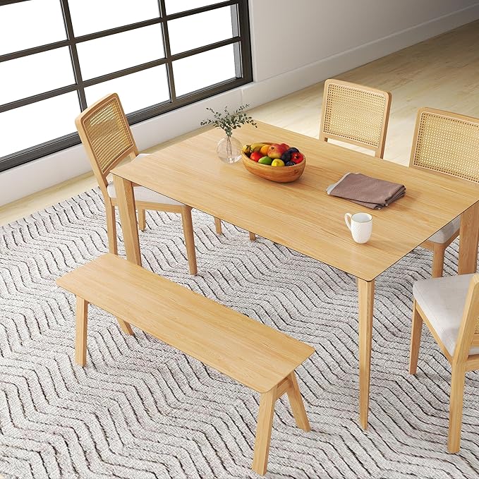 LukeAlon Solid Wood Dining Chairs, Rustic Farmhouse Kitchen Chairs 18" Seat Height, Heavy Duty Log Legs, Natural Wood Stools for Table, Hallway Kitchen Living Room, Log