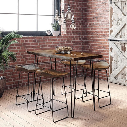 Jofran Nature's Edge 52" Farmhouse Dining Table - Solid Wood Counter Height Dining Table for Modern Homes, Chestnut