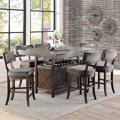 Lexicon Palladium Counter Height Dining Chair (Set of 2), Cherry/Grey