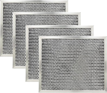 KITCHEN BASICS 101: 4 Pack 97007696 Range Hood Grease Mesh Charcoal Carbon Combo Filter Replacement for Broan Nutone 6105C, 41F, 97005687 - Size 8.75 x 10.5 x .44 Inches