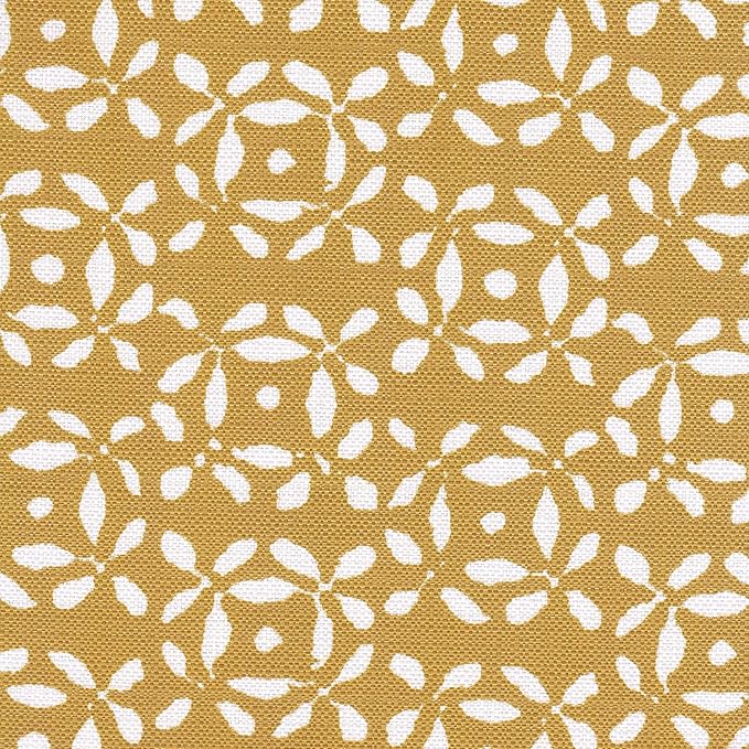 HomePop Upholstered Metal Barstool, Fabric Side Chairs for Dining Room, Kitchen and Living Room - Golden Yellow Print