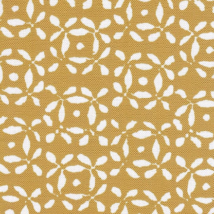 HomePop Upholstered Metal Barstool, Fabric Side Chairs for Dining Room, Kitchen and Living Room - Golden Yellow Print